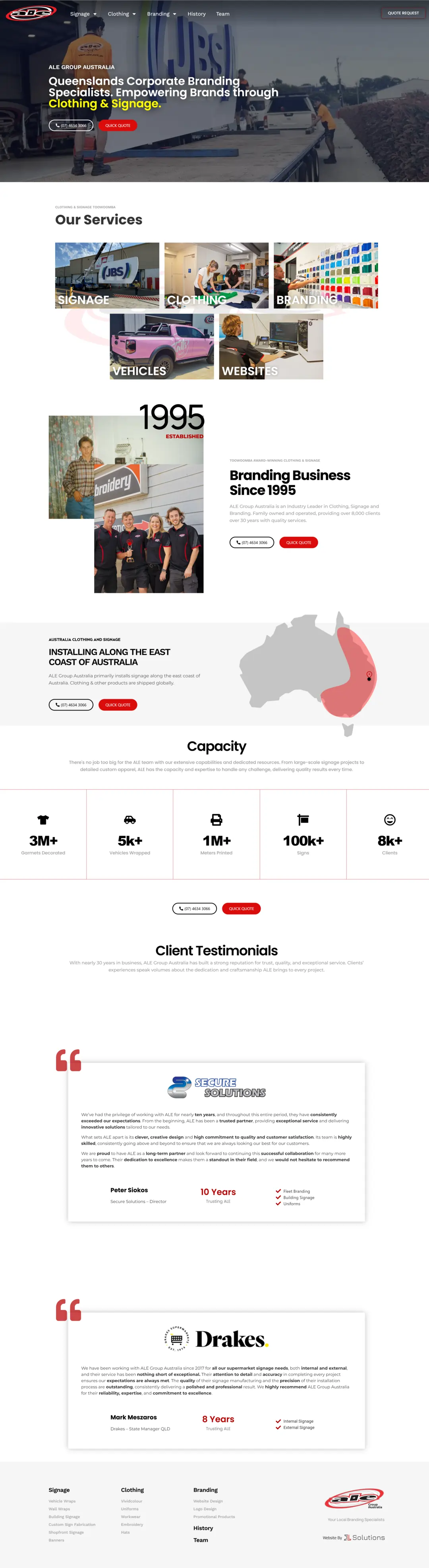 ALE Group Australia website screenshot